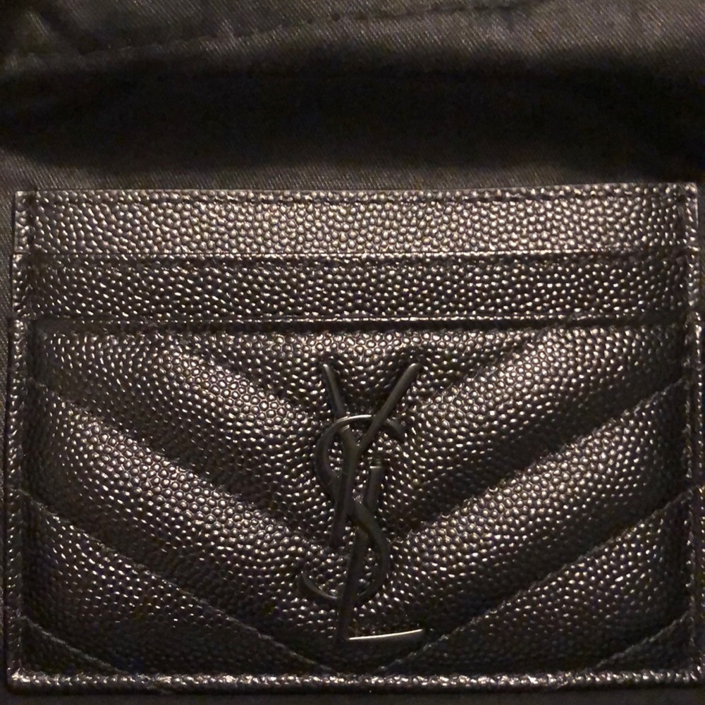 YSL Black Monogram Quilted Leather CreditCard Case